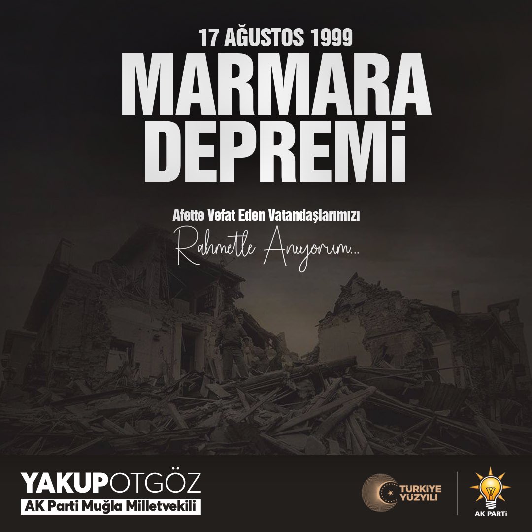 17 Ağustos 1999 Marmara Depremi'nde Hayatını Kaybedenler Anıldı