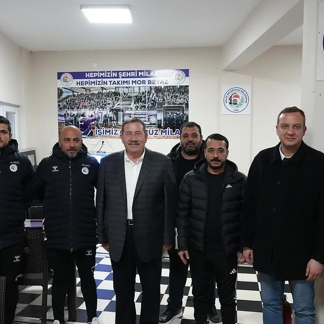 Milas Belediyesi'nden Milasspor'un Teknik Heyetine Moral Ziyareti