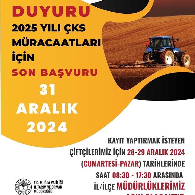 Milas Tarım ve Orman Müdürlüğü'nden Çiftçilere Kritik Uyarı: ÇKS Başvurularınızı Zamanında Yapın