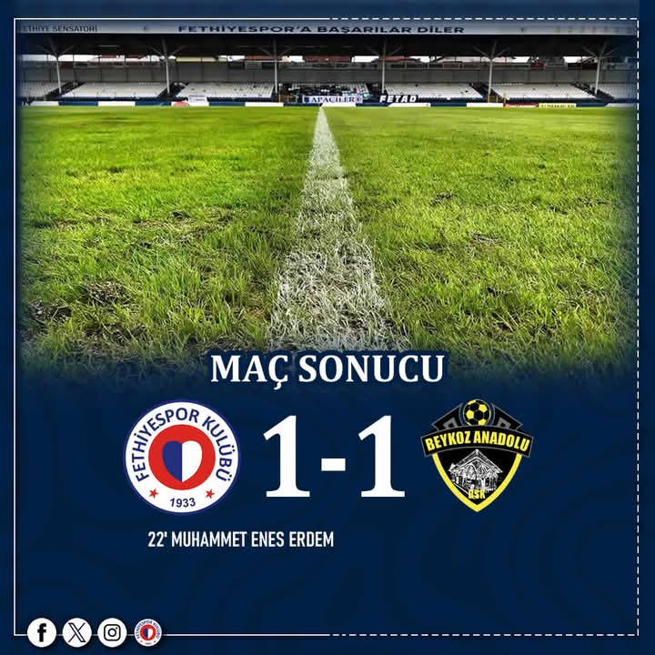 Fethiyespor ve Beykoz'u Maçta Beraberlik Ayırdı: 1-1