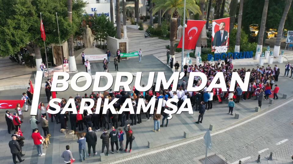 Bodrum'da Sarıkamış Şehitleri Anısına Dev Türk Bayrağı Dalgalanıyor