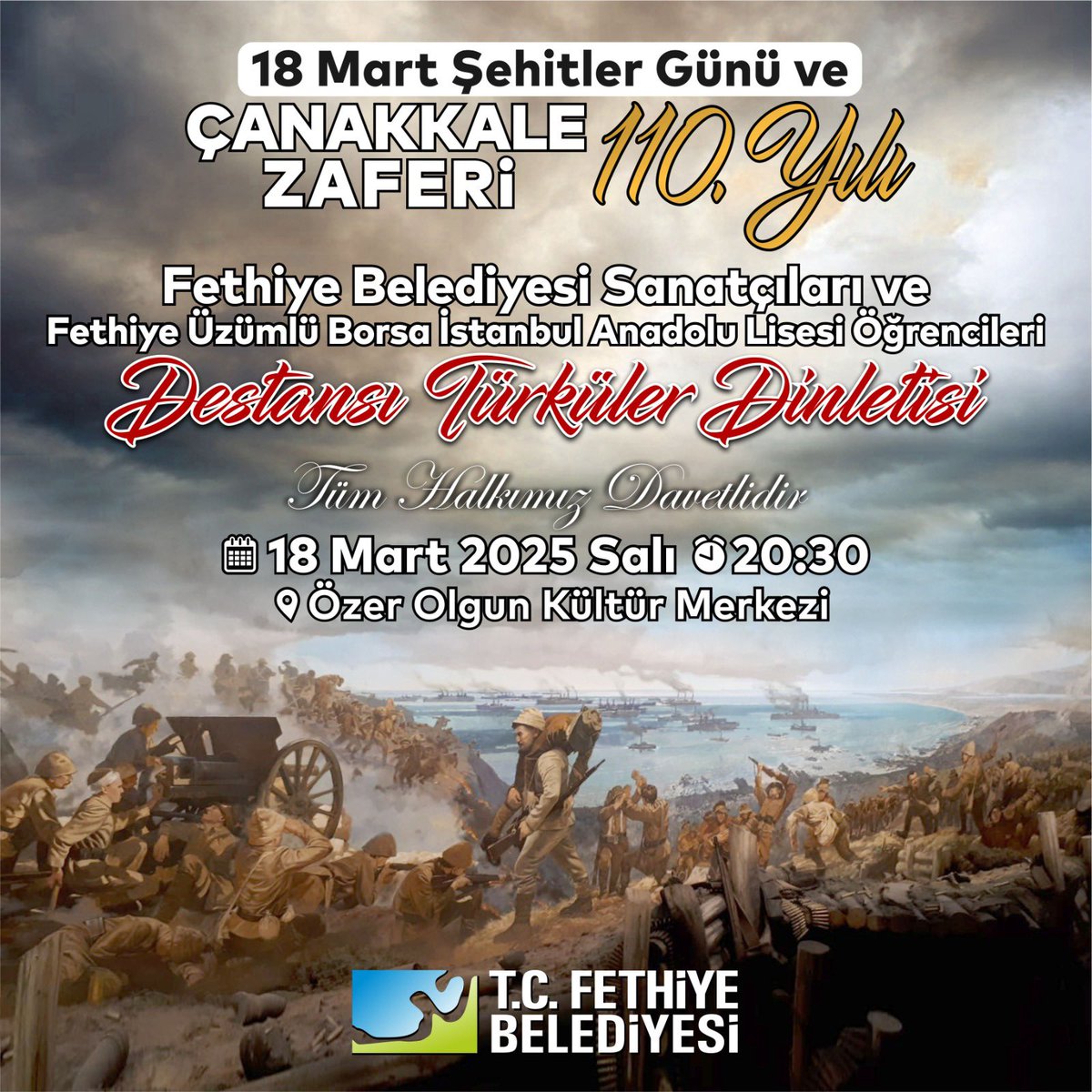 Fethiye'de 18 Mart Şehitler Günü ve Çanakkale Zaferi Anma Etkinliği