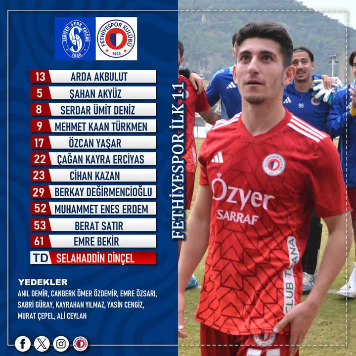 Fethiye Spor, Sarıyer Maçına Hazır: İşte İlk 11